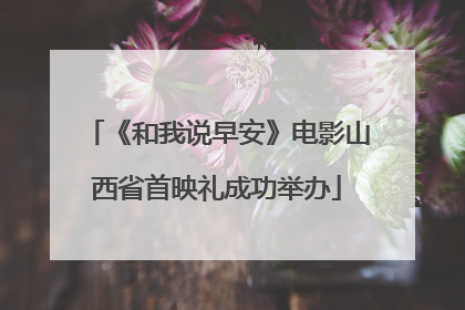 《和我说早安》电影山西省首映礼成功举办